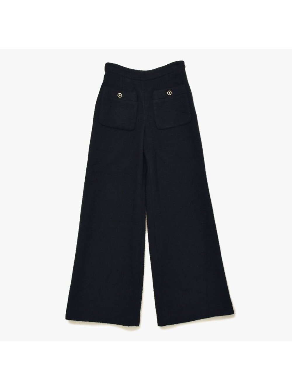 Chanel Casentino Piling Straight Pants Black Champagne Gold